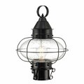 Norwell Cottage Onion Outdoor Post Lantern - Black with Seeded Glass 1321-BL-SE